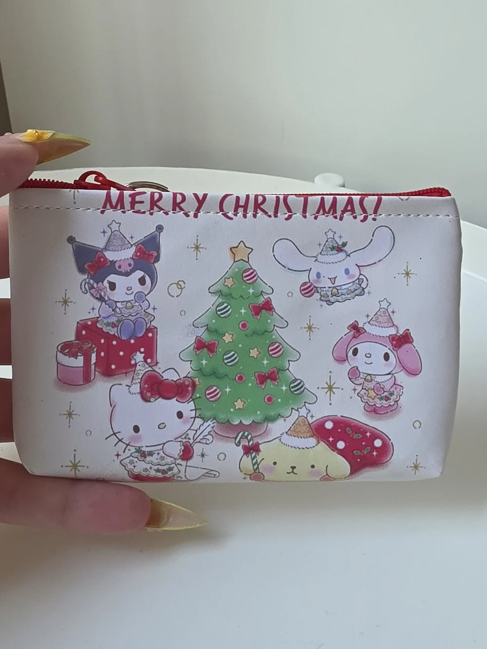 Sanrio Kids Christmas Character Coin Purse - White/Red